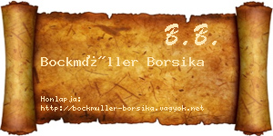 Bockmüller Borsika névjegykártya